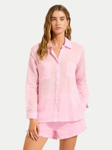 Seafolly Koszula Breeze 55428-TO Niebieski Regular Fit. Niebieskie koszule Seafolly, m, bez wzorów, z bawełny, bez kołnierzyka, bez ramiączek. Za 389,99 zł.