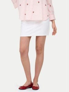 ONLY Spódnica jeansowa Stella 15339630 Biały Regular Fit. Białe spódnice ONLY, xs, bez wzorów, z bawełny. Za 139,99 zł.