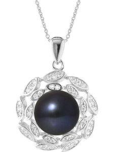 Pearline Srebrny naszyjnik z zawieszką - dł. 42 cm rozmiar: onesize. Niebieskie naszyjniki Pearline, z cyrkonią, srebrne. Za 152,99 zł.