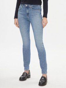 Tommy Hilfiger Jeansy Th Flex Como Skinny Rw Mel WW0WW40633 Niebieski Skinny Fit. Niebieskie jeansy TOMMY HILFIGER, bez wzorów, z bawełny. Za 399,99 zł.