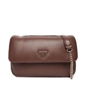 Torebka Guess. Brązowe torebki klasyczne Guess, z aplikacjami, bez dodatków. Za 389,99 zł.