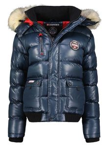 ANAPURNA Kurtka zimowa "Bugsana" w kolorze granatowym rozmiar: XXL. Niebieskie kurtki ANAPURNA, na zimę, xxl, z aplikacjami, prążkowane, bez kaptura. Za 287,95 zł.