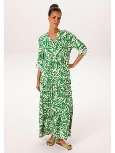 Aniston Sukienka w kolorze zielono-białym rozmiar: 42. Białe sukienki Aniston, bez wzorów, z wiskozy, bez kołnierzyka, bez ramiączek, maxi. Za 174,84 zł.