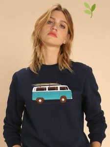 WOOOP Bluza "Blue Van" w kolorze granatowym rozmiar: L. Niebieskie bluzy Wooop, l, bez wzorów, bez kaptura. Za 139,87 zł.