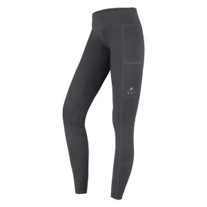 Damskie legginsy jeździeckie z pełną przyczepnością ELT Ella. Szare legginsy ELT, bez wzorów, z elastanu. Za 310,50 zł.