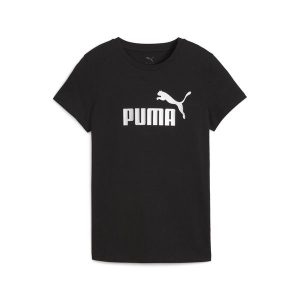 Damska koszulka z logo NO. 1 ESS METALLIC PUMA Black Metallic Silver. Czarne bluzki Puma, s, bez wzorów, sportowe, bez kołnierzyka, bez ramiączek. W wyprzedaży za 64,00 zł.