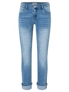 Timezone Dżinsy "Marah" - Slim fit - w kolorze błękitnym rozmiar: W27/L32. Niebieskie jeansy Timezone, z aplikacjami. Za 166,88 zł.