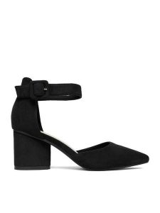 DeeZee Czółenka CEO-112233 Czarny. Czarne czółenka DeeZee, bez wzorów, z materiału, bez obcasa, bez zapięcia. Za 139,99 zł.