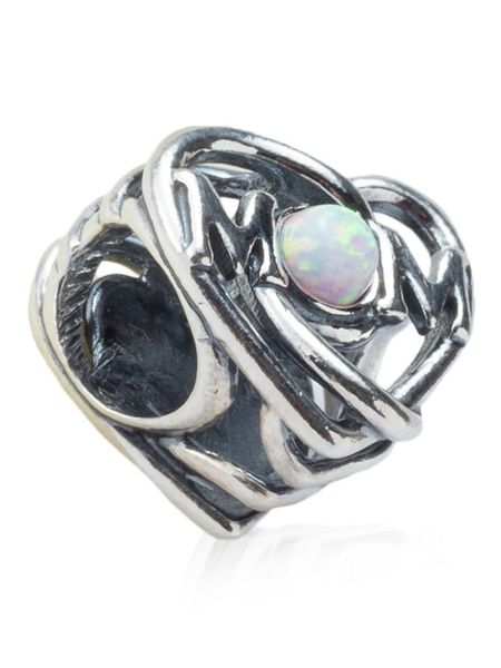 Pandora Srebrny charms z kamieniem ozdobnym rozmiar: onesize. Różowe zawieszki Pandora, z opalem, srebrne. Za 164,30 zł.