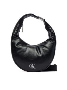 Calvin Klein Torebka Buckle Convertible Small Hobo LV04F3512G Czarny. Czarne torebki klasyczne Calvin Klein, bez wzorów, ze skóry, bez dodatków. Za 529,99 zł.