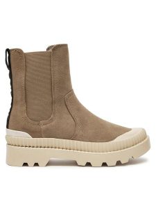 Pepe Jeans Sztyblety PLS50539 Brązowy. Brązowe botki Pepe Jeans, bez wzorów, z jeansu, bez obcasa, na płaskiej podeszwie, bez zapięcia. Za 439,99 zł.