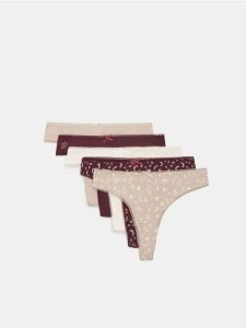 Majtki stringi 5 pack - wielobarwny. Stringi Sinsay, bez wzorów, z bawełny. Za 35,99 zł.