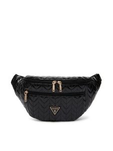 Guess Nerka Cheryl Travel TWQN97 20080 Czarny. Czarne nerki i saszetki Guess, z aplikacjami, ze skóry, bez dodatków. Za 589,99 zł.