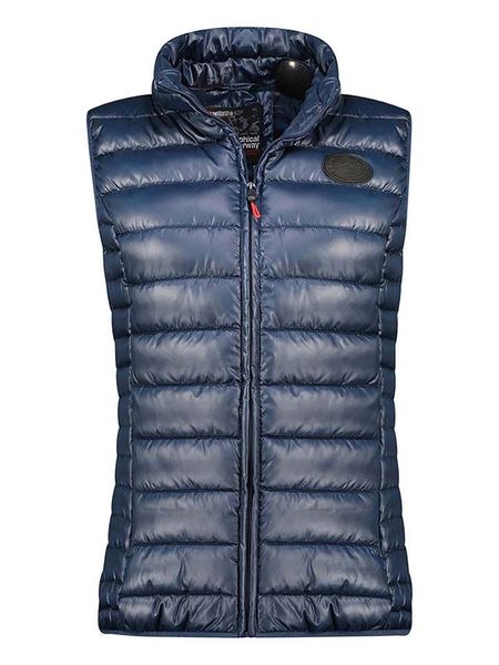 Geographical Norway Kamizelka pikowana "Annecy" w kolorze granatowym rozmiar: XL. Niebieskie kamizelki Geographical Norway, xl, z aplikacjami, bez kołnierzyka, bez ramiączek, bez kaptura. Za 113,90 zł.