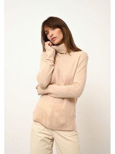 Just Cashmere Kaszmirowy golf "Lexie" w kolorze beżowym rozmiar: XL. Brązowe golfy Just Cashmere, bez wzorów, z kaszmiru. Za 432,95 zł.