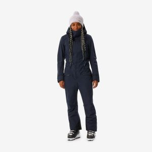 Kombinezon narciarski i snowboardowy damski Quechua 500. Niebieskie kombinezony WED'ZE, na zimę, l, bez wzorów, z materiału, bez kołnierzyka, bez ramiączek. Za 499,99 zł.