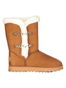 Geographical Norway Kozaki zimowe "Ovassion" w kolorze jasnobrązowym rozmiar: 37. Brązowe kozaki Geographical Norway, na zimę, bez wzorów, z futra, bez obcasa, bez zapięcia. Za 93,95 zł.