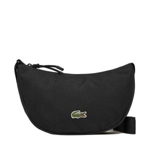 Torebka Lacoste. Czarne listonoszki Lacoste, bez wzorów, bez dodatków. Za 239,99 zł.