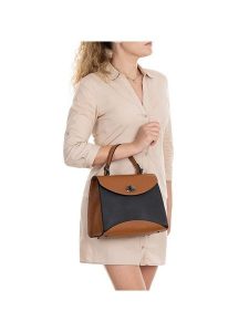 Lia Biassoni Skórzana torebka "Arera" w kolorze czarno-karmelowym - 29 x 23 x 13 cm rozmiar: onesize. Brązowe torebki klasyczne Lia Biassoni, bez wzorów, z materiału, bez dodatków. Za 339,99 zł.