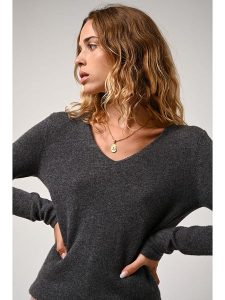 AUTHENTIC CASHMERE Kaszmirowy sweter "Galise" w kolorze antracytowym rozmiar: XL. Czarne swetry oversize AUTHENTIC CASHMERE, xl, bez wzorów, z kaszmiru, bez ramiączek. Za 259,74 zł.