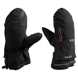 Rękawiczki narciarskie Leki Thermoshell w kolorze czarnym. Czarne rękawiczki Leki, bez wzorów. Za 232,99 zł.