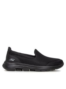 Skechers Półbuty Go Walk 5 15901/BBK Czarny. Czarne półbuty Skechers, bez wzorów, z materiału, bez obcasa, na płaskiej podeszwie, bez zapięcia. Za 219,99 zł.
