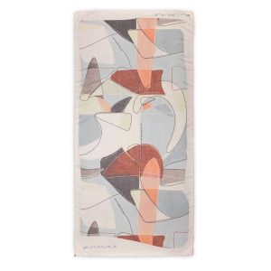 Szal damski Anekke, z lekkiego materiału i artystycznym wzorem, beżowy, 42480-052. Brązowe szaliki Anekke, z aplikacjami. Za 119,00 zł.