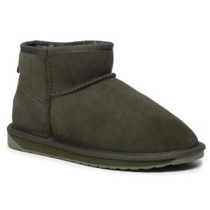 Śniegowce EMU Australia. Zielone buty zimowe EMU Australia, bez obcasa, bez zapięcia. Za 669,99 zł.