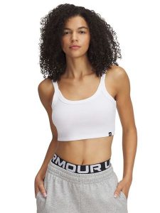 Under Armour Top w kolorze białym rozmiar: S. Białe topy Under Armour, s, bez wzorów, bez kołnierzyka, bez ramiączek. Za 48,28 zł.