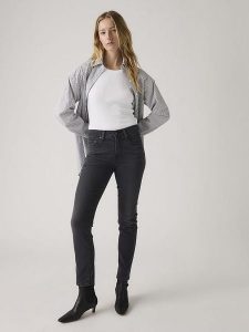 Levi's Dżinsy "724" - Slim fit - w kolorze antracytowym rozmiar: W27/L32. Czarne jeansy Levi's®, z aplikacjami, ze skóry, z podwyższonym stanem. Za 249,95 zł.