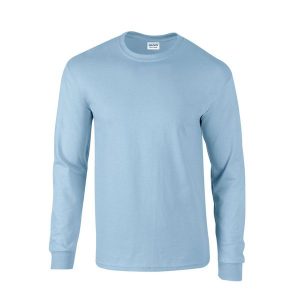 Ultra Bawełniana Koszulka Z Długim Rękawem Unisex Dla Dorosłych. Niebieskie bluzki GILDAN, s, bez wzorów, z bawełny, sportowe, bez kołnierzyka, bez ramiączek. Za 82,99 zł.