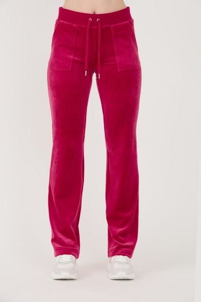 JUICY COUTURE Czerwone damskie spodnie dresowe Del Ray Pocketed Pant, Rozmiar S. Czerwone spodnie dresowe Juicy Couture, s, bez wzorów, z dresówki. W wyprzedaży za 278,99 zł.