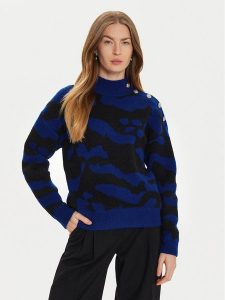 Morgan Sweter 242-MFELIX Niebieski Regular Fit. Niebieskie swetry klasyczne Morgan, s, z syntetyku, bez kołnierzyka. Za 189,99 zł.