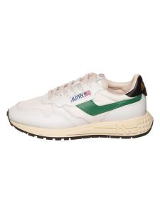 AUTRY Skórzane sneakersy "Reelwind Low" w kolorze biało-zielonym rozmiar: 36. Białe trampki AUTRY, bez wzorów, z materiału, bez zapięcia. Za 419,69 zł.