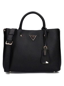 Guess Torebka w kolorze czarnym - 30 x 24 x 10 cm rozmiar: onesize. Czarne torebki klasyczne Guess, z aplikacjami, z materiału, przez ramię, bez dodatków. Za 434,99 zł.