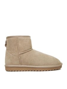 DeeZee Śniegowce DZ-79 Beżowy. Brązowe buty zimowe DeeZee, ze skóry, bez obcasa, bez zapięcia. Za 249,99 zł.