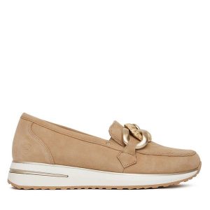 Półbuty Remonte. Brązowe półbuty Remonte, bez wzorów, bez obcasa, na płaskiej podeszwie, bez zapięcia. Za 293,99 zł.