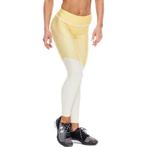 Legginsy w kolorze biało-żółtym. Legginsy marki Haby, Mr Gugu Ms Go. W wyprzedaży za 114,95 zł.