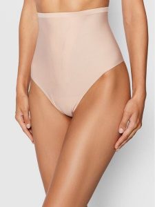 Triumph Stringi Shape Smart Highwaist 10209535 Beżowy. Brązowe stringi Triumph, bez wzorów, z syntetyku. Za 99,00 zł.