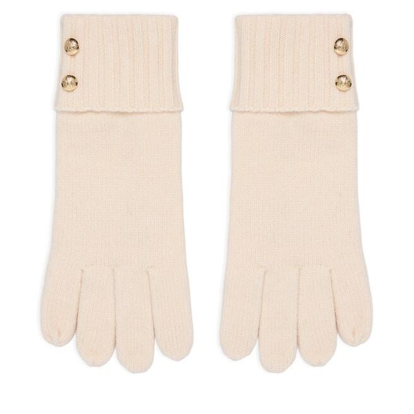 Rękawiczki LAUREN RALPH LAUREN. Białe rękawiczki Lauren Ralph Lauren, bez wzorów, z dzianiny. Za 329,99 zł.
