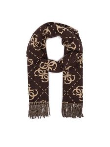 Guess Szalik AM9666 POL03 Brązowy ciemny. Brązowe rękawiczki Guess, z aplikacjami, z poliesteru. Za 234,99 zł.
