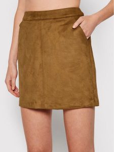 Vero Moda Spódnica mini Donnadina 10210430 Brązowy Regular Fit. Brązowe spódnice Vero Moda, xs, bez wzorów, z syntetyku, mini. Za 149,99 zł.