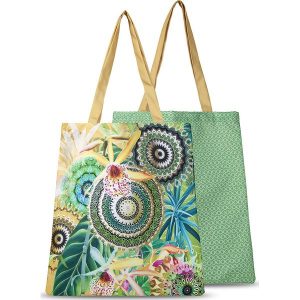 Hip Shopper bag "Yissa" w kolorze zielonym ze wzorem - 40 x 45 cm rozmiar: 40x45 cm. Zielone shopper bag Hip, bez wzorów, z materiału, na ramię, bez dodatków. Za 41,69 zł.