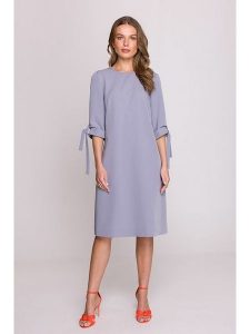 Stylove Sukienka w kolorze szarym rozmiar: XL. Szare sukienki Stylove, na co dzień, xl, bez wzorów, bez kołnierzyka, bez ramiączek, midi, proste. Za 202,03 zł.