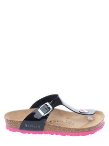 BACKSUN Japonki "Singapore" w kolorze czarnym rozmiar: 40. Czarne klapki Backsun, bez wzorów, z materiału, z otwartym noskiem, bez obcasa. Za 130,99 zł.