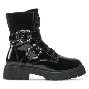 Trapery DeeZee. Czarne buty zimowe DeeZee, bez obcasa, bez zapięcia. Za 159,99 zł.