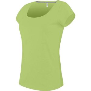 Koszulka damska Kariban Col Bateau. Zielone koszulki sportowe KARIBAN, bez wzorów, z bawełny, bez ramiączek. Za 65,00 zł.