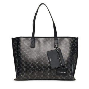 Torebka KARL LAGERFELD. Czarne shopper bag KARL LAGERFELD, bez wzorów, bez dodatków. Za 789,99 zł.