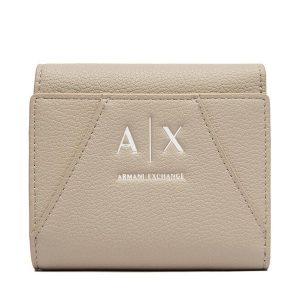 Portfel Armani Exchange. Brązowe portfele Armani Exchange, bez wzorów. Za 299,99 zł.
