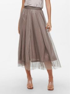 ONLY Spódnica midi 15214303 Brązowy Regular Fit. Brązowe spódnice ONLY, l, bez wzorów, z syntetyku, midi. Za 189,99 zł.